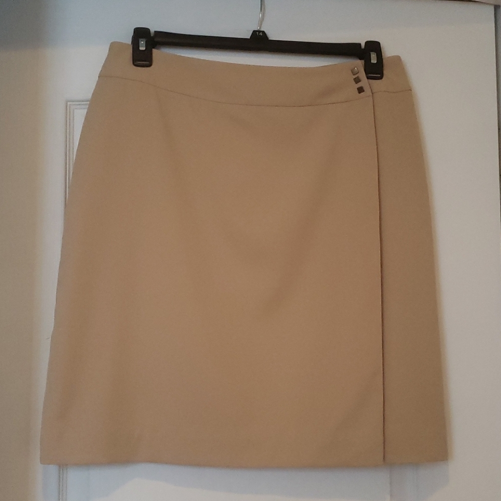 KATE HILL WRAP SKIRT, BEIGE
